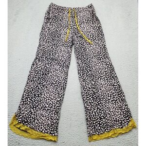 Victoria's Secret Pajama Pants Womens S Multi Animal‎ Print Lace Trim Drawstring